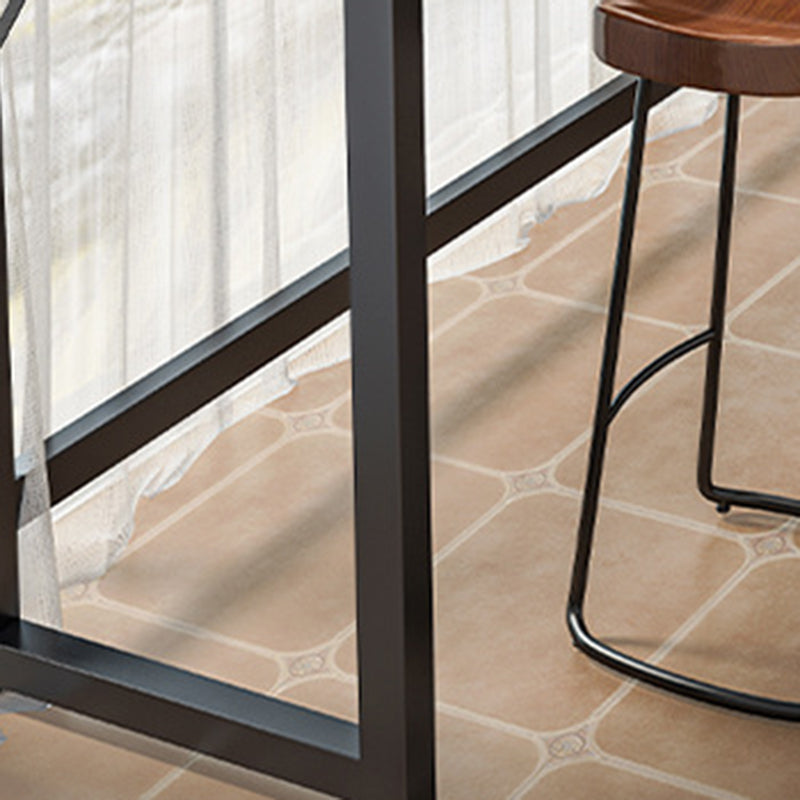 Rectangle Manufactured Wood Bistro Table Modern Pub Table with Metal Frame