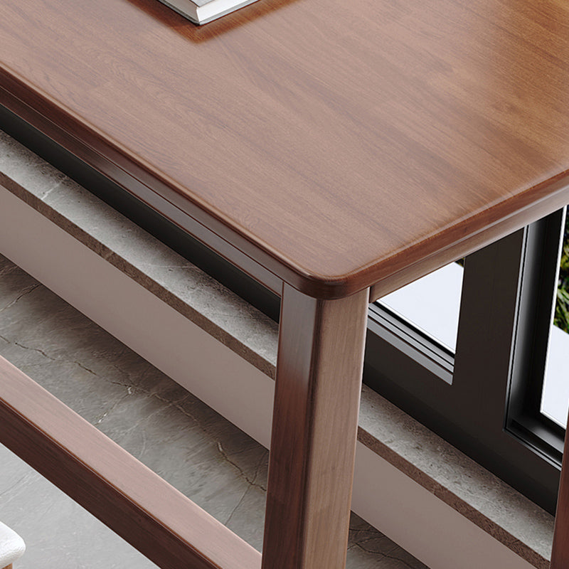 Modern Indoor Bar Stool Table Rectangle Wood Bar Dining Table