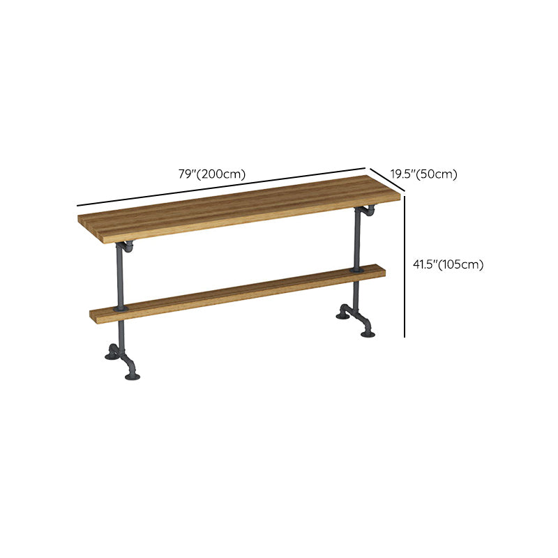 Indoor Industrial Bar Stool Table Metal and Wood Bar Dining Table