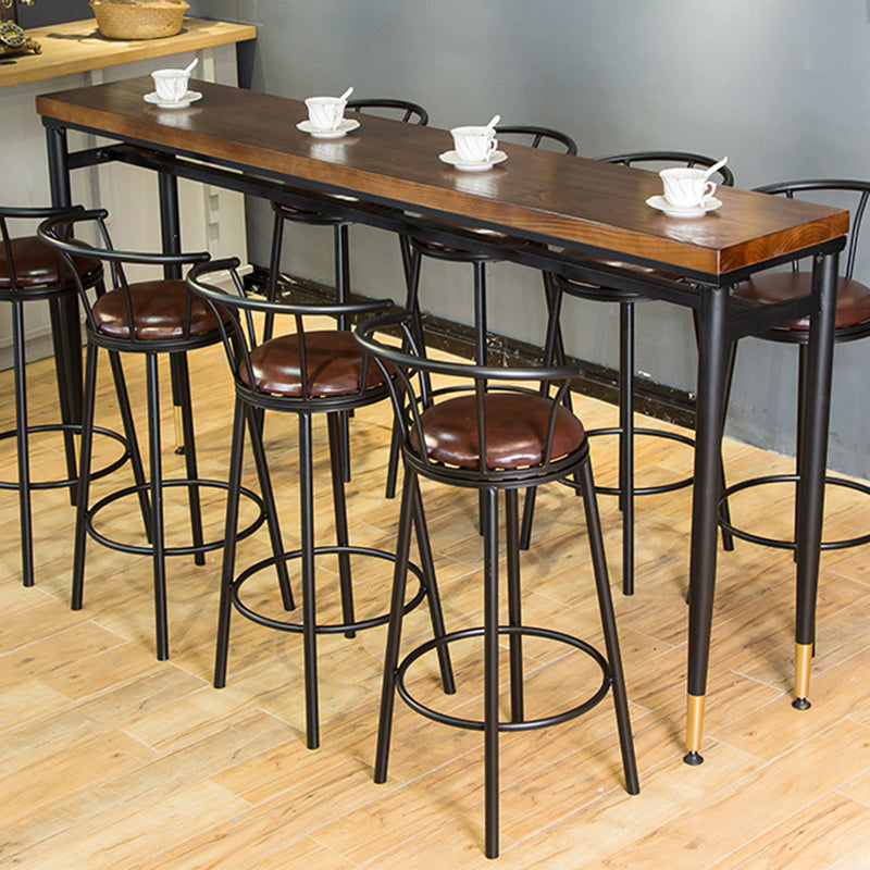 Industrial Indoor Bar Stool Table Metal and Wood Bar Dining Table