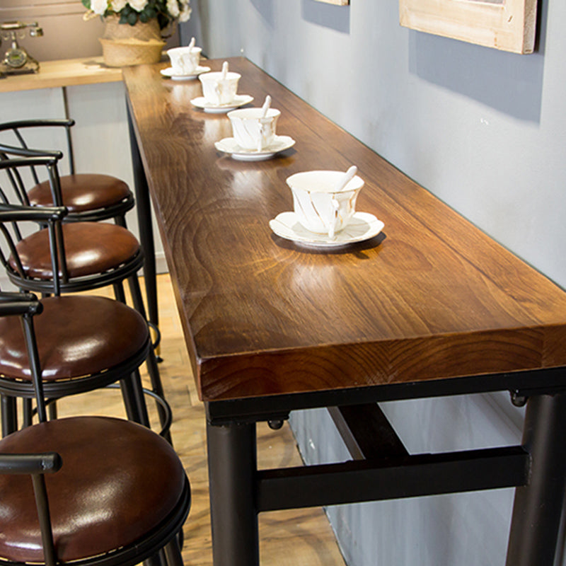 Industrial Indoor Bar Stool Table Metal and Wood Bar Dining Table