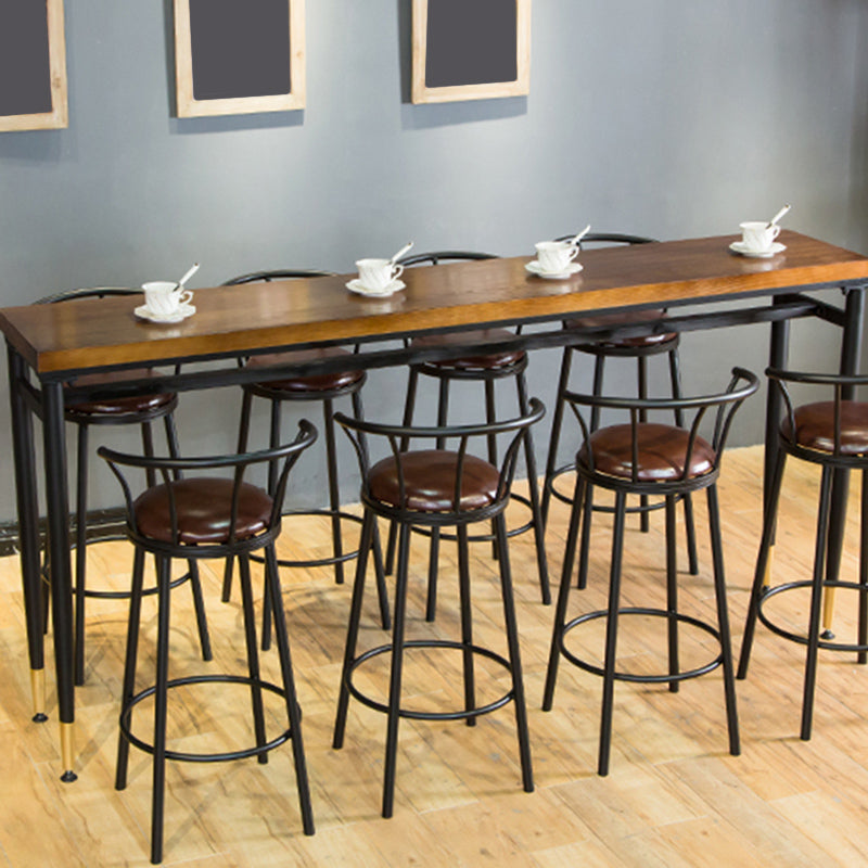 Industrial Indoor Bar Stool Table Metal and Wood Bar Dining Table