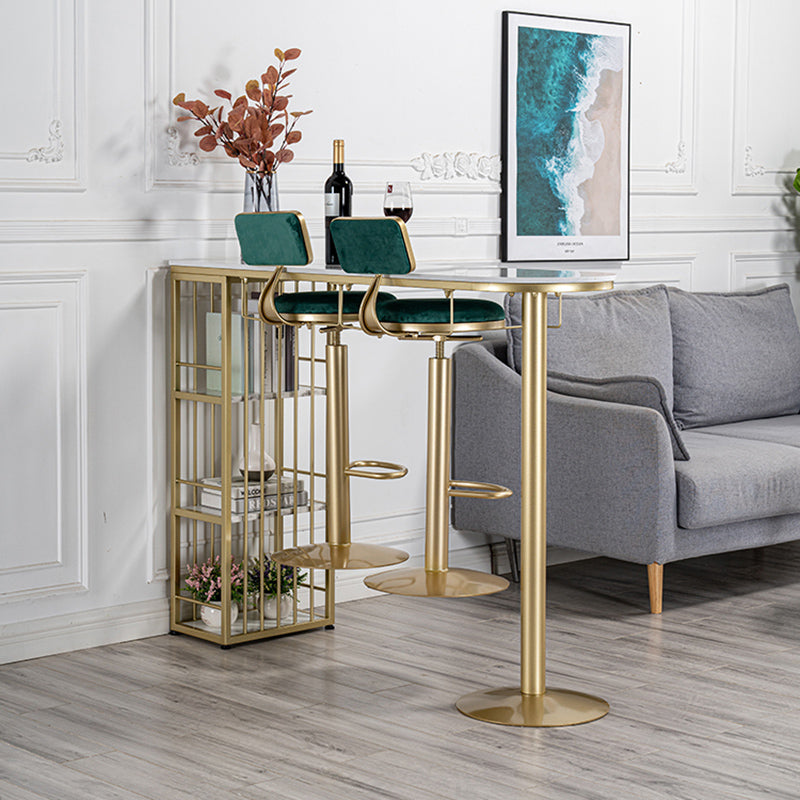 Specialty Indoor Bar Table White Modern Pub Table with Metal Storage