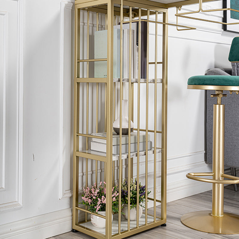 Specialty Indoor Bar Table White Modern Pub Table with Metal Storage