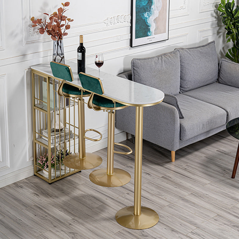 Specialty Indoor Bar Table White Modern Pub Table with Metal Storage