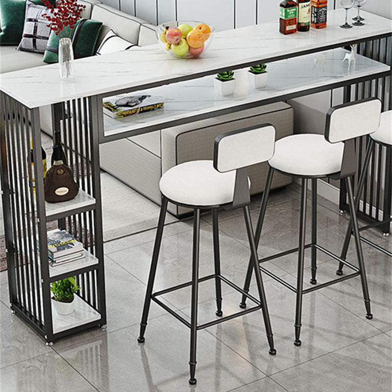 Glam Indoor Bar Dining Table Rectangle Bar Stool Table with Storage