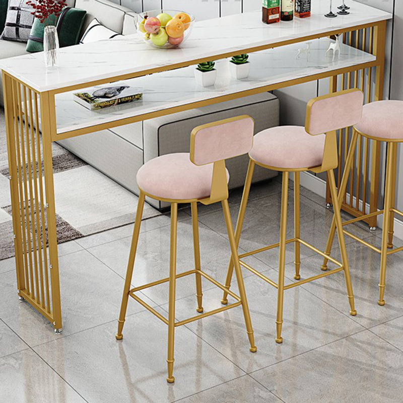 Glam Indoor Bar Dining Table Rectangle Bar Stool Table with Storage