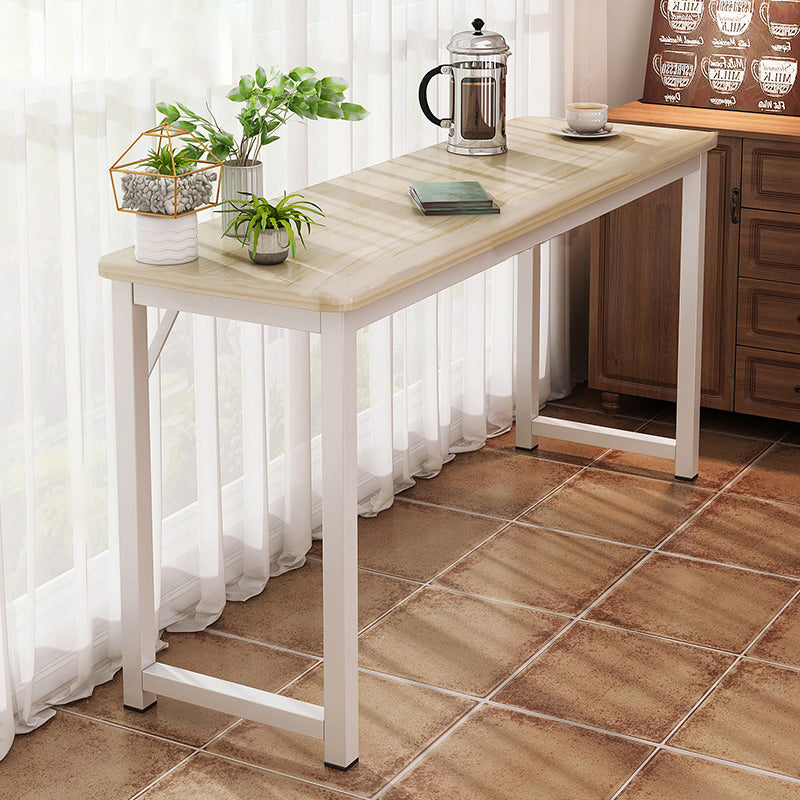 Contemporary Pub Table with Metal Frame Matte Finish Faux Wood Top Bar Table