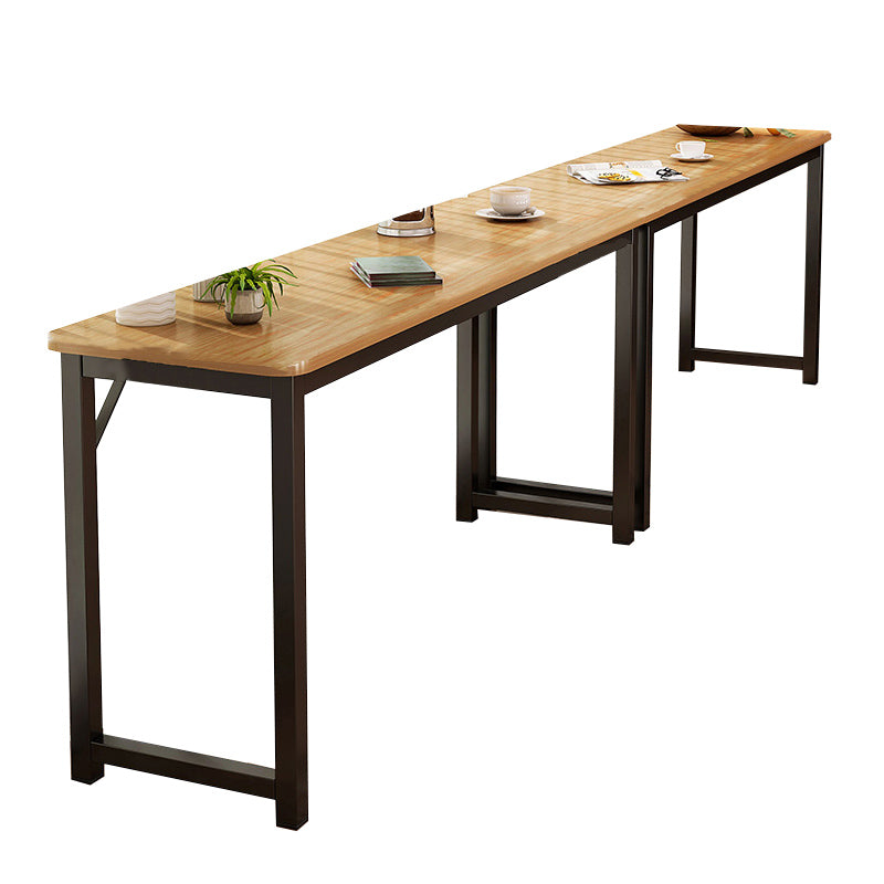 Contemporary Pub Table with Metal Frame Matte Finish Faux Wood Top Bar Table