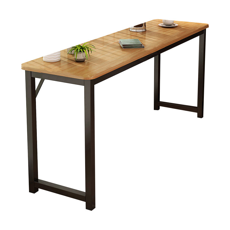 Contemporary Pub Table with Metal Frame Matte Finish Faux Wood Top Bar Table