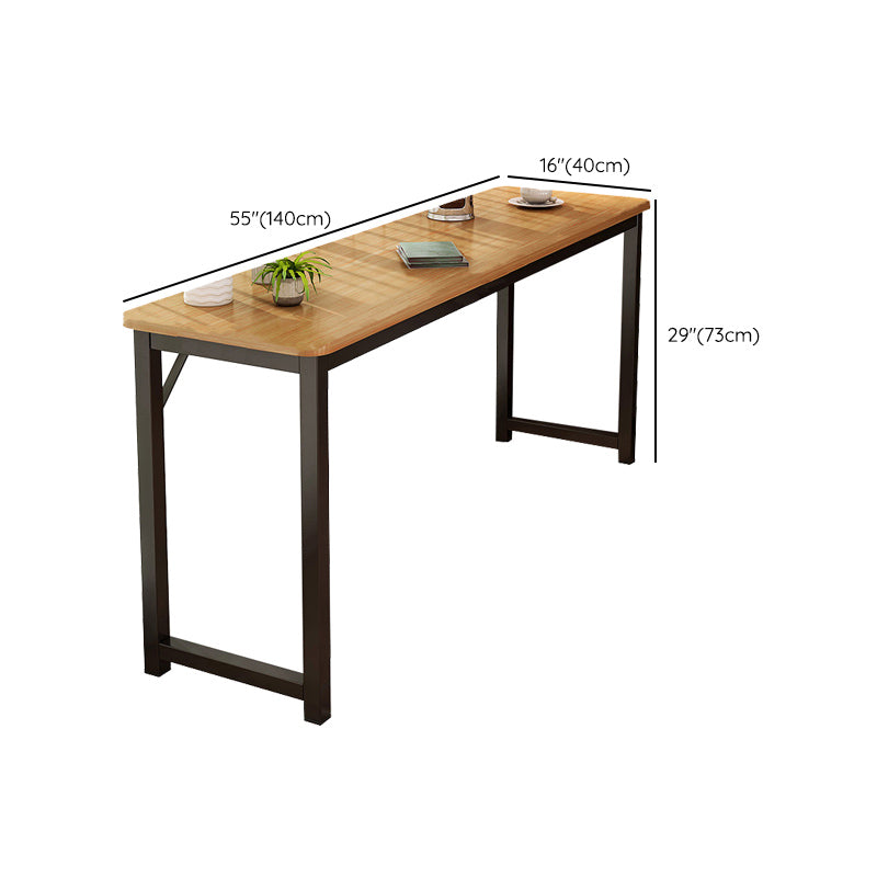 Contemporary Pub Table with Metal Frame Matte Finish Faux Wood Top Bar Table