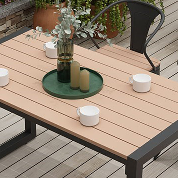 Modern Style Wood Patio Dining Table 1/2/3/5/7 Pcs Brown Dining Set