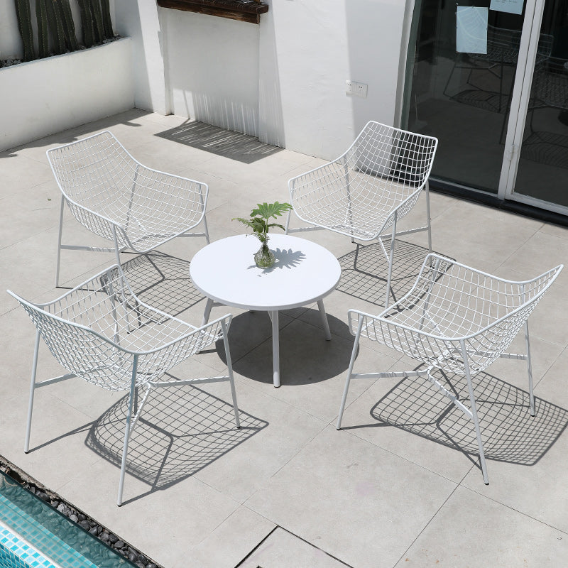 Contemporary Style 1/3/4/5 Pcs Bistro Set Metal Bistro Table Set