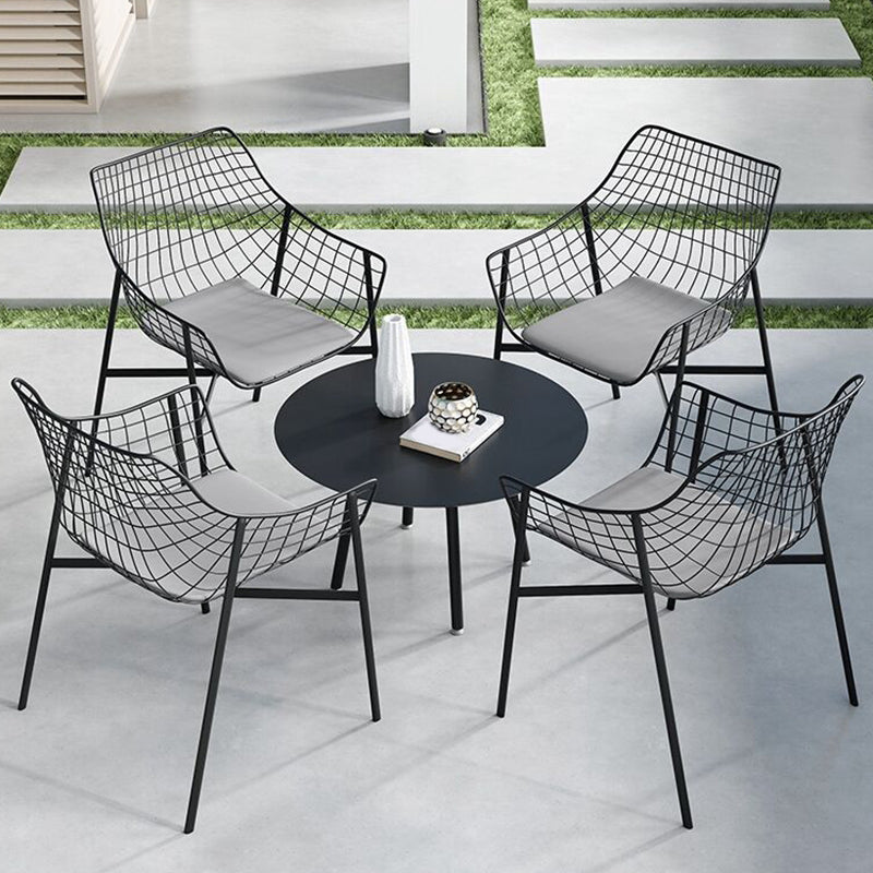 Modern Stone Patio Dining Table 1/3/4/5 Pieces Round Dining Set