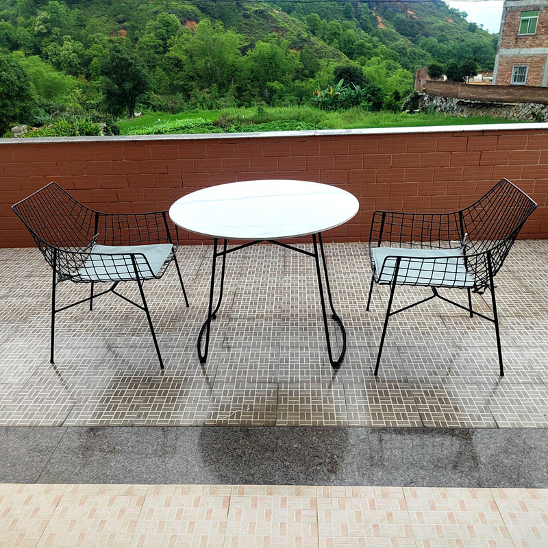 Modern Stone Patio Dining Table 1/3/4/5 Pieces Round Dining Set