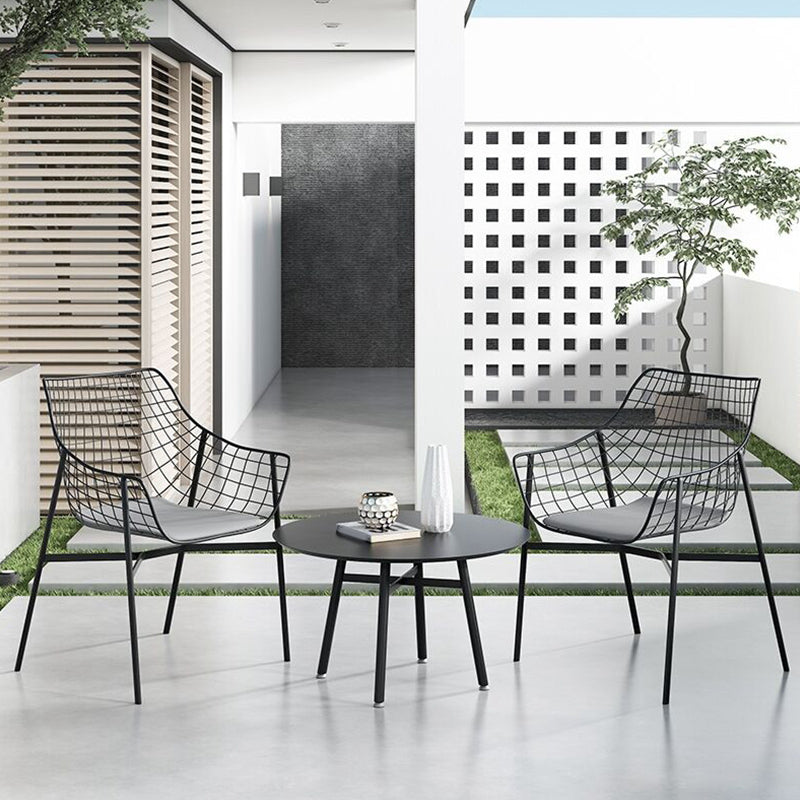 Modern Stone Patio Dining Table 1/3/4/5 Pieces Round Dining Set