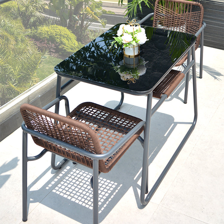 Modern 1/3 Pcs Dining Set Glass Rectangular Dining Table Set