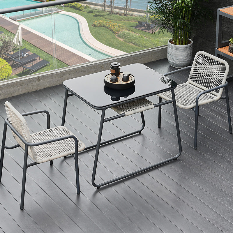 Contemporary 1/3 Pcs Dining Set Glass Rectangular Dining Table Set