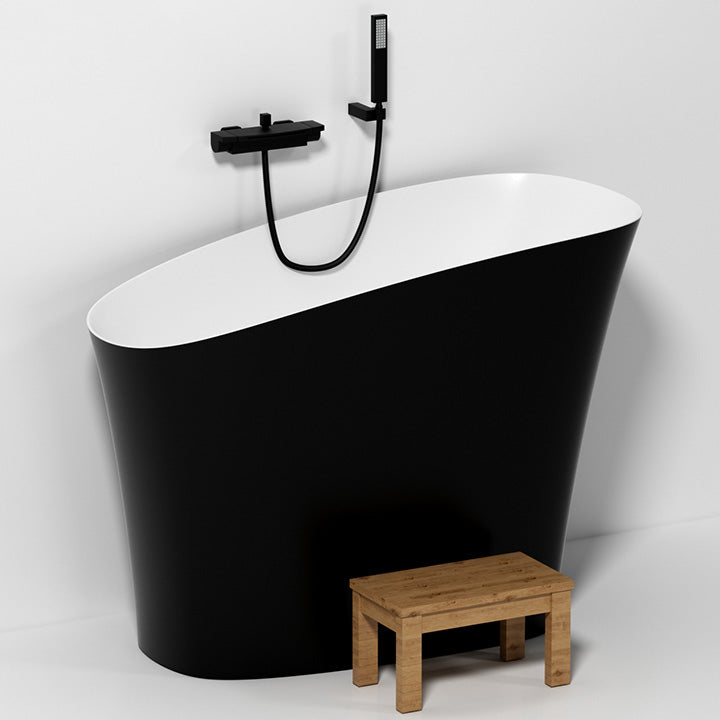 Antique Finish Soaking Oval Bath Stand Alone Modern Bathtub (Stool not Included)