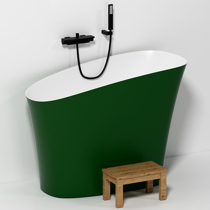 Antique Finish Soaking Oval Bath Stand Alone Modern Bathtub (Stool not Included)