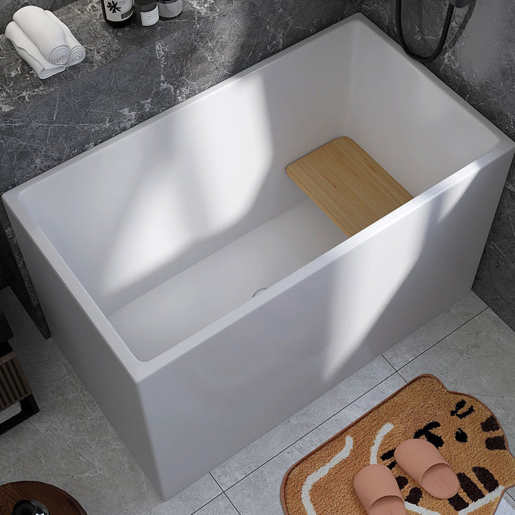 Modern Rectangular Acrylic Bathtub Freestanding Soaking Center Bath (Board not Included)
