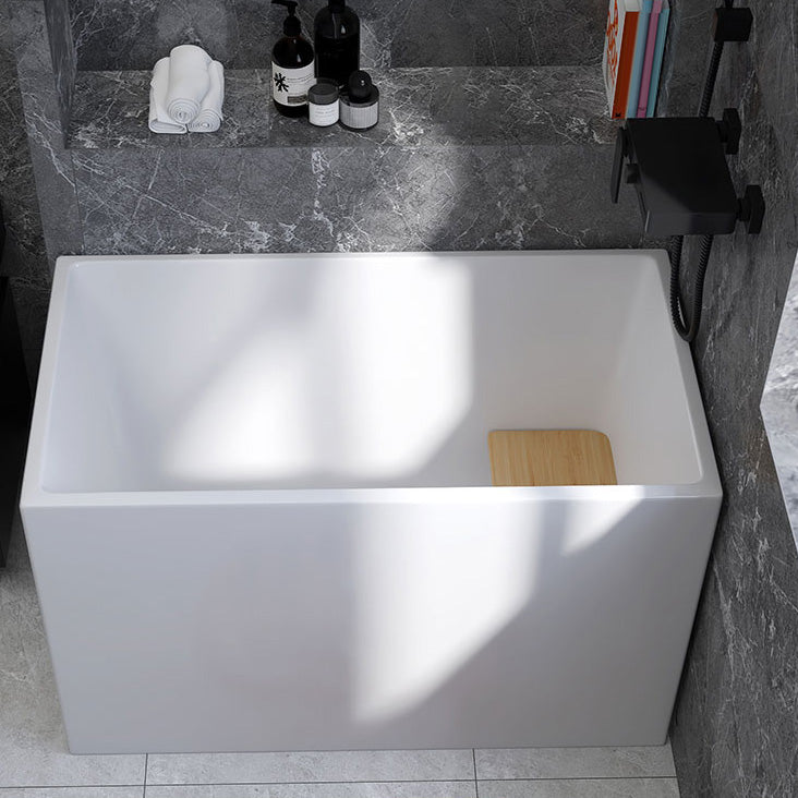 Modern Rectangular Acrylic Bathtub Freestanding Soaking Center Bath (Board not Included)