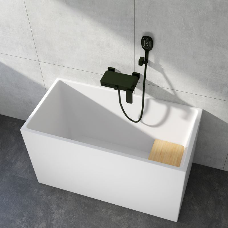 Modern Rectangular Acrylic Bathtub Freestanding Soaking Center Bath (Board not Included)