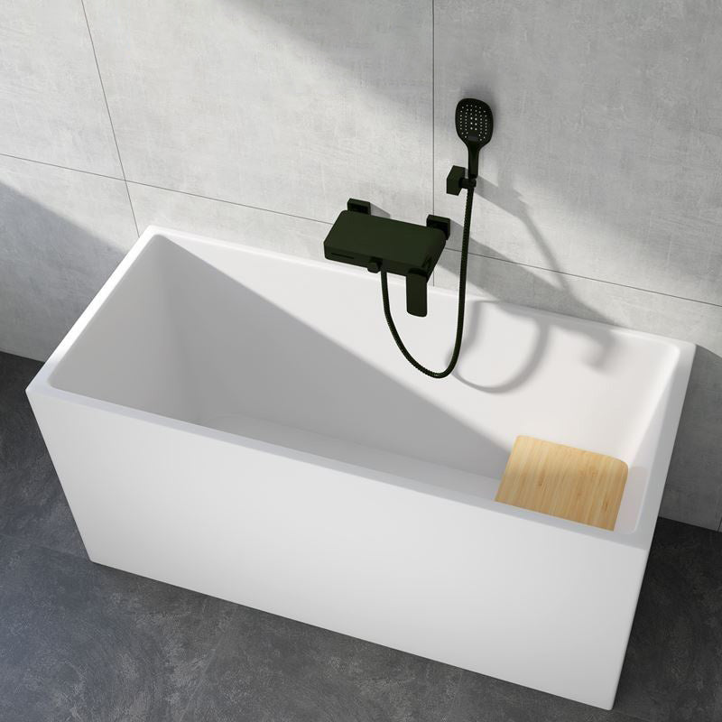 Modern Rectangular Acrylic Bathtub Freestanding Soaking Center Bath (Board not Included)