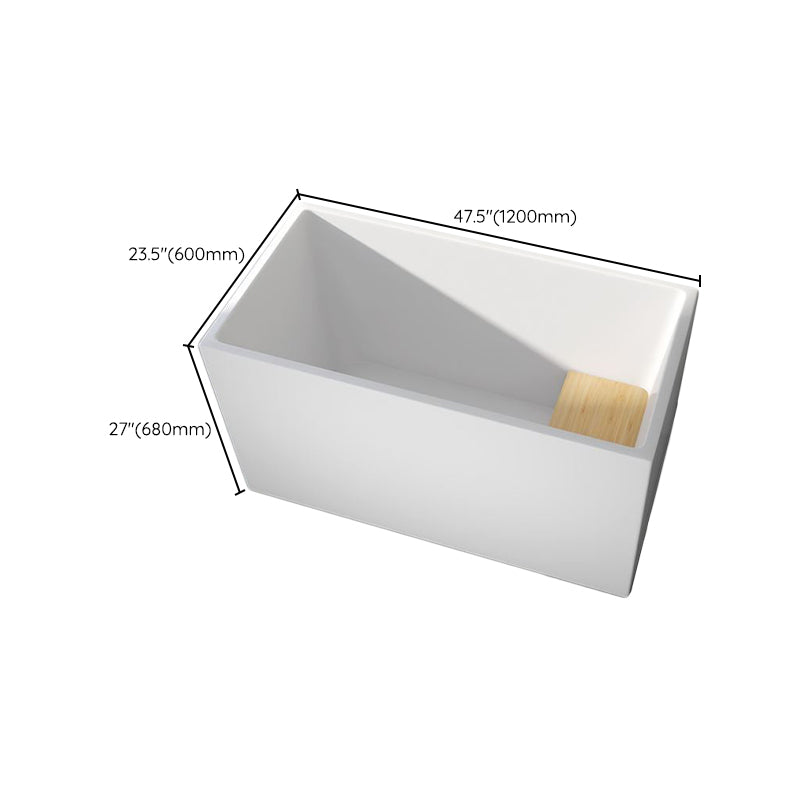 Modern Rectangular Acrylic Bathtub Freestanding Soaking Center Bath (Board not Included)
