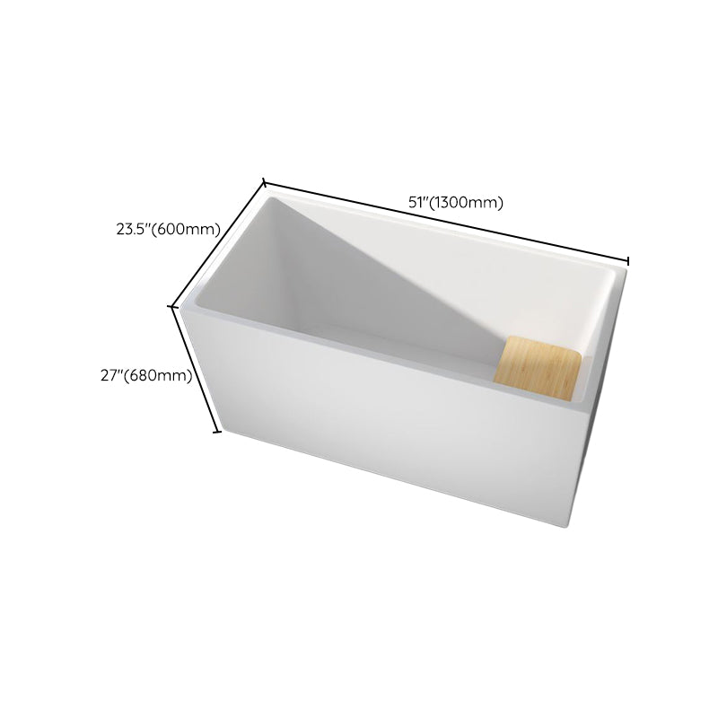 Modern Rectangular Acrylic Bathtub Freestanding Soaking Center Bath (Board not Included)