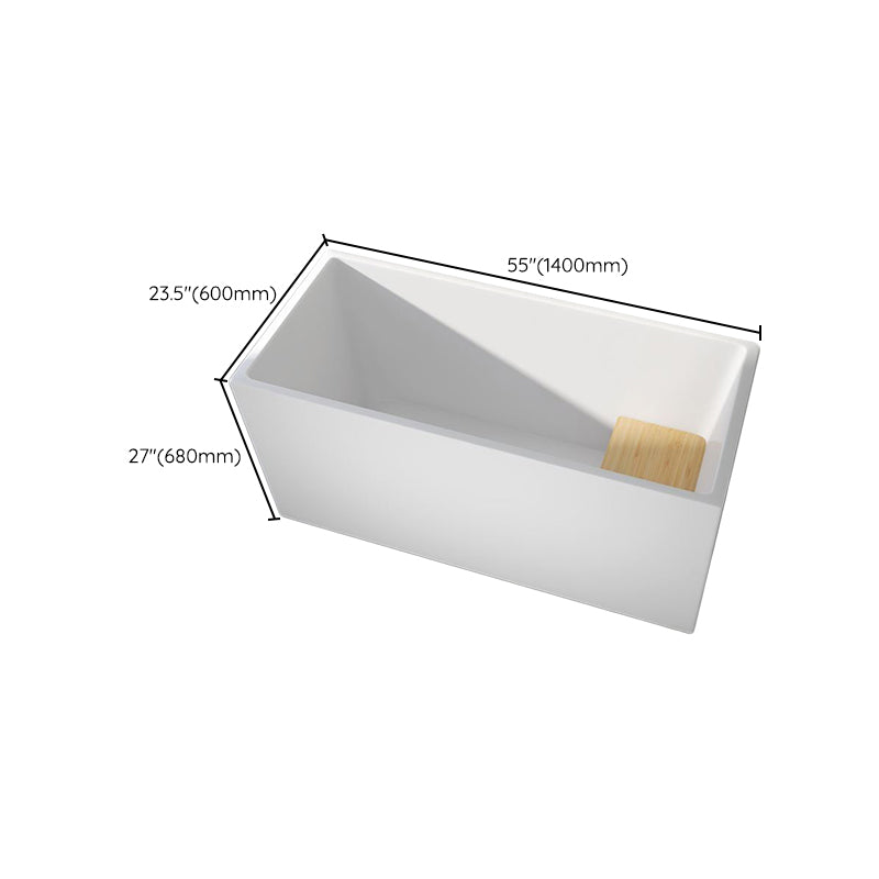 Modern Rectangular Acrylic Bathtub Freestanding Soaking Center Bath (Board not Included)