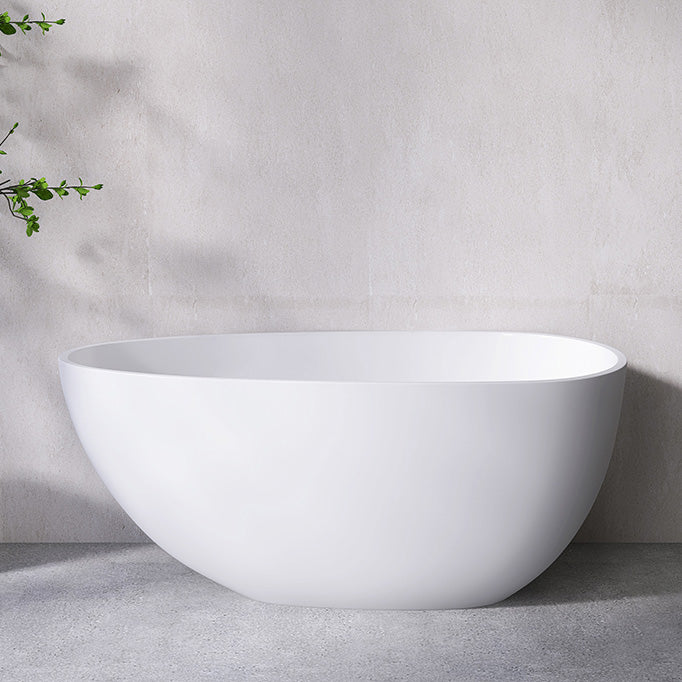 Antique Finish Soaking Bathtub Back to Wall Oval Modern Bath Tub