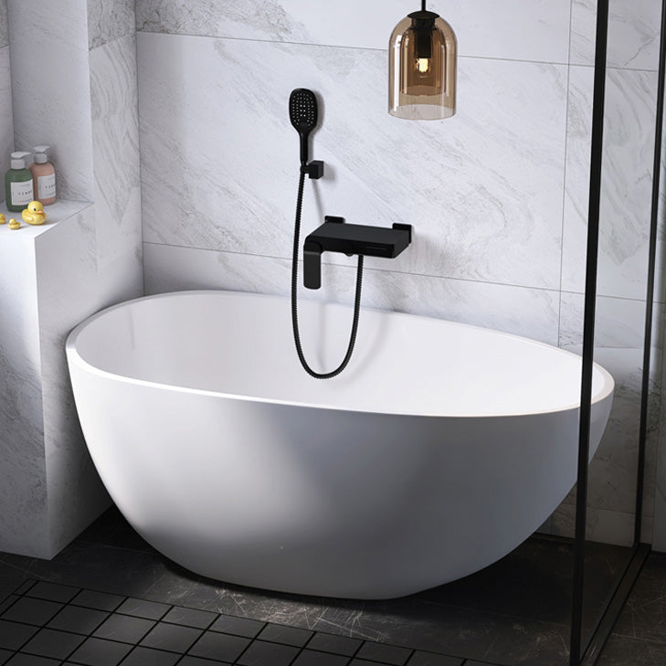 Antique Finish Soaking Bathtub Back to Wall Oval Modern Bath Tub
