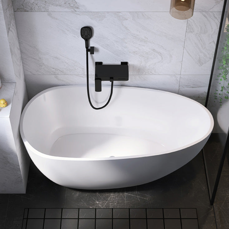 Antique Finish Soaking Bathtub Back to Wall Oval Modern Bath Tub