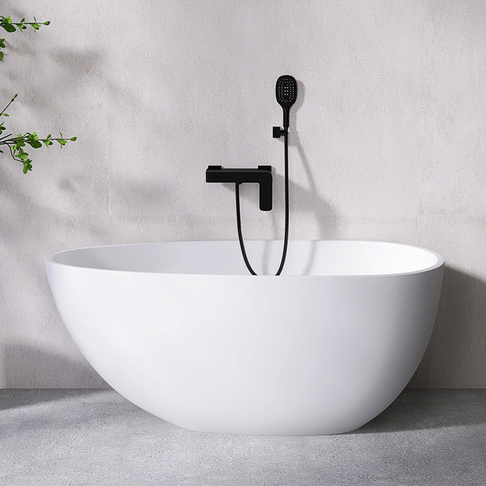 Antique Finish Soaking Bathtub Back to Wall Oval Modern Bath Tub
