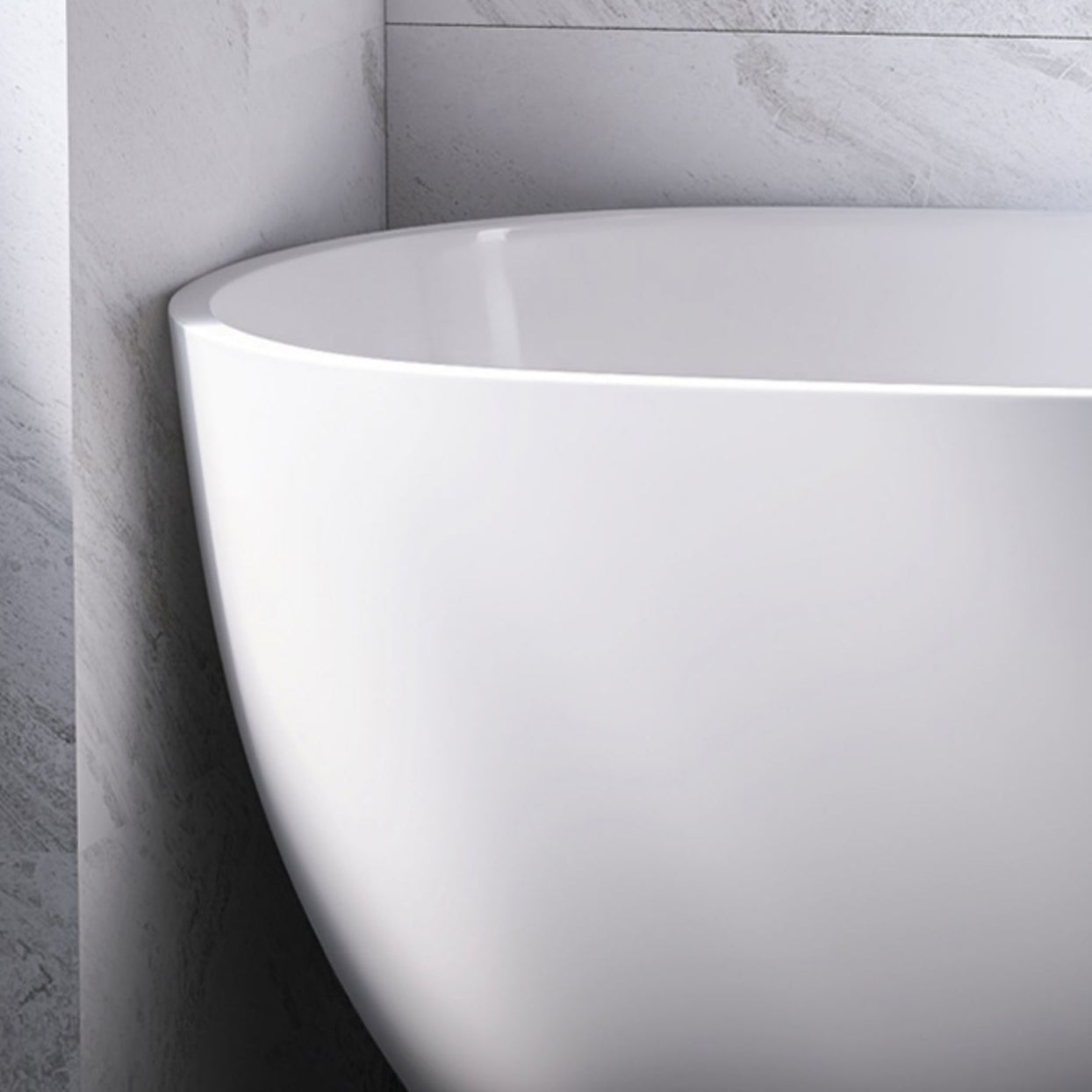 Antique Finish Soaking Bathtub Back to Wall Oval Modern Bath Tub