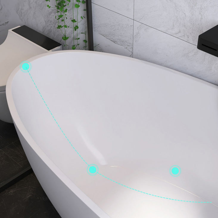 Antique Finish Soaking Bathtub Back to Wall Oval Modern Bath Tub