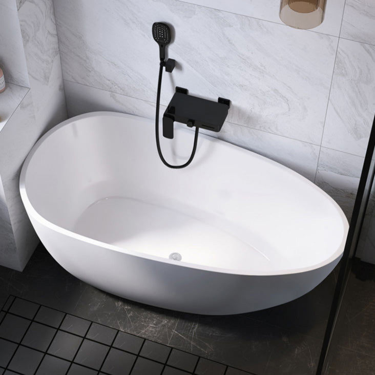 Antique Finish Soaking Bathtub Back to Wall Oval Modern Bath Tub