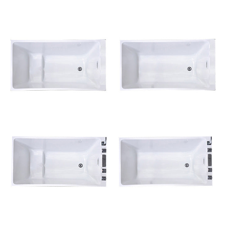 Modern Rectangular Acrylic Bathtub Freestanding Soaking White Bath