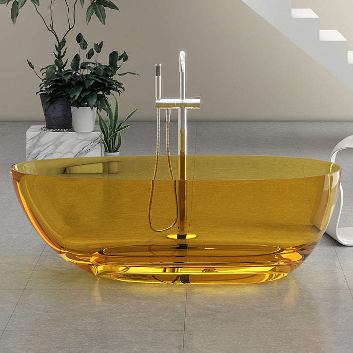 Antique Finish Soaking Bathtub Oval Stand Alone Modern Bath Tub