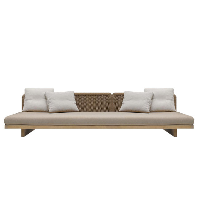 1 Piece Patio Sofa Solid Wood Outdoor Patio Sofa with Cushion