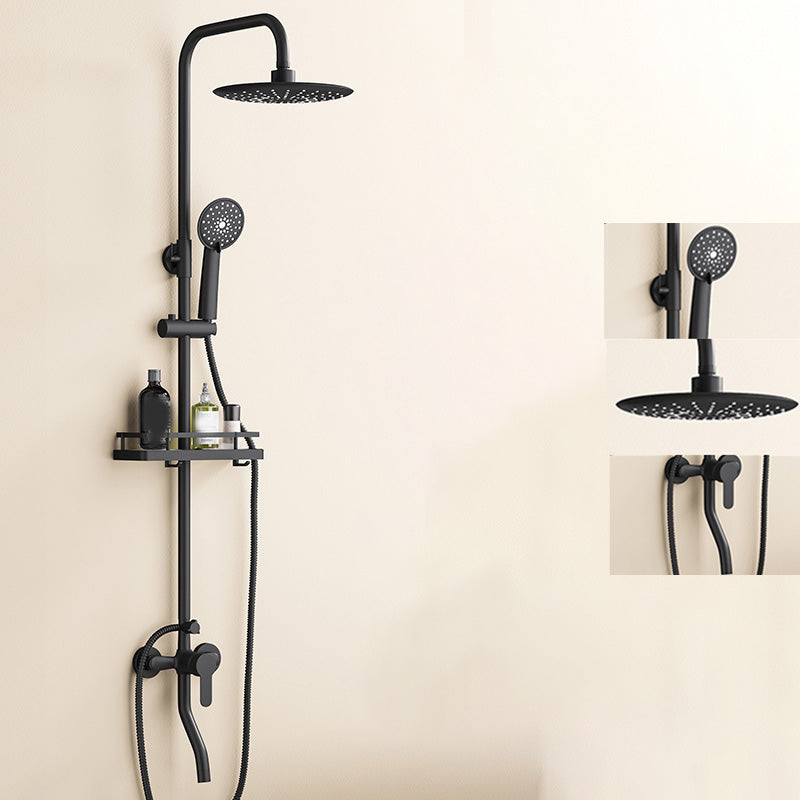 Modern Plain Shower System Thermostatic Slide Bar Included Shower Head Combo