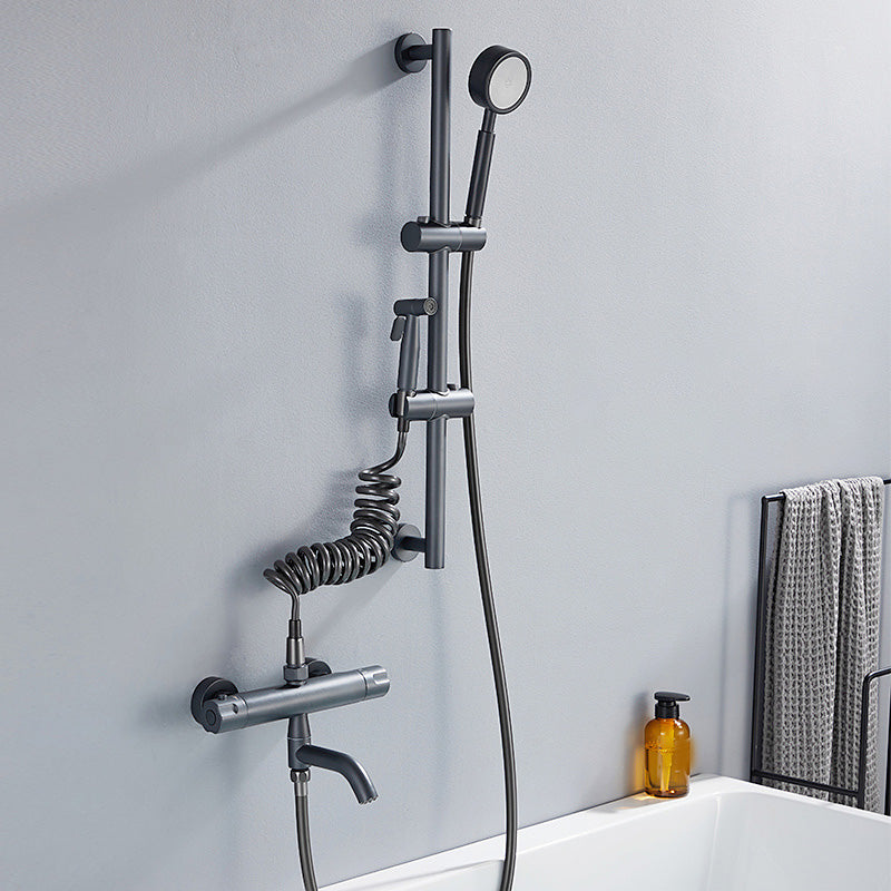 Modern Round Shower Combo Wall Mounted Included Hand Shower and Faucet