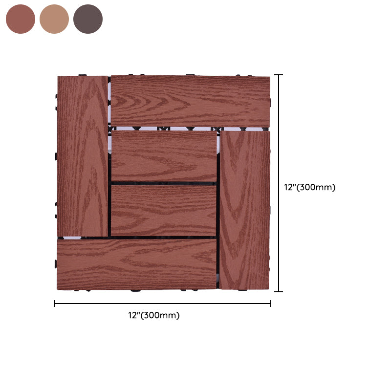 11 Pack 12" X 12" Square Deck/Patio Flooring Tiles Snap Fit for Outdoor Patio Tiles