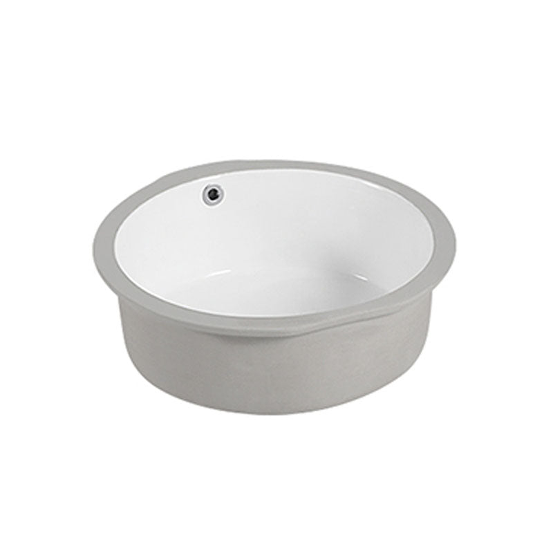 Circular Bathroom Sink Modern White Vitreous China Drop-in Bathroom Sink