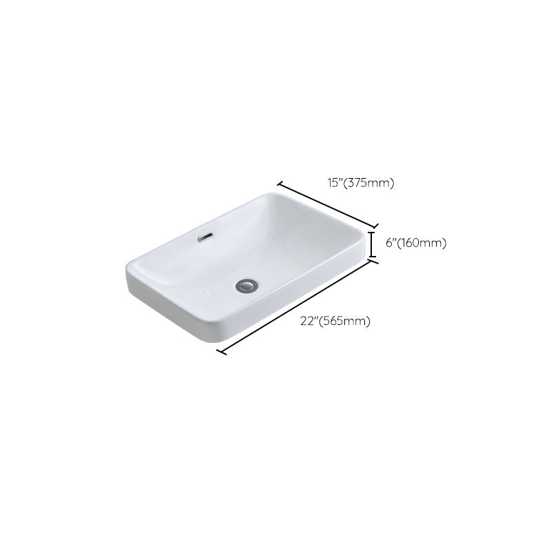 Contemporary Bathroom Sink with Overflow Porcelain Round Vessel Bathroom Sink Only