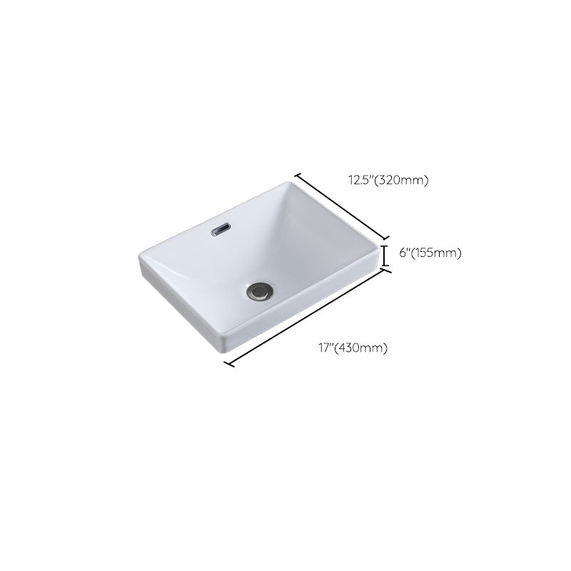 Contemporary Bathroom Sink with Overflow Porcelain Round Vessel Bathroom Sink Only
