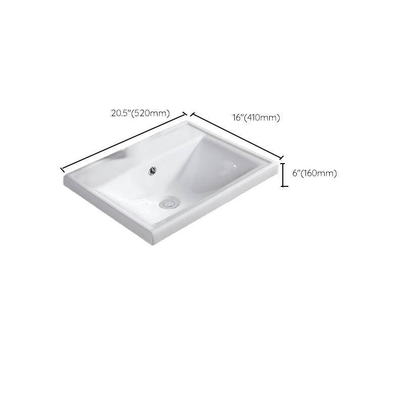 Contemporary Bathroom Sink with Overflow Porcelain Round Vessel Bathroom Sink Only