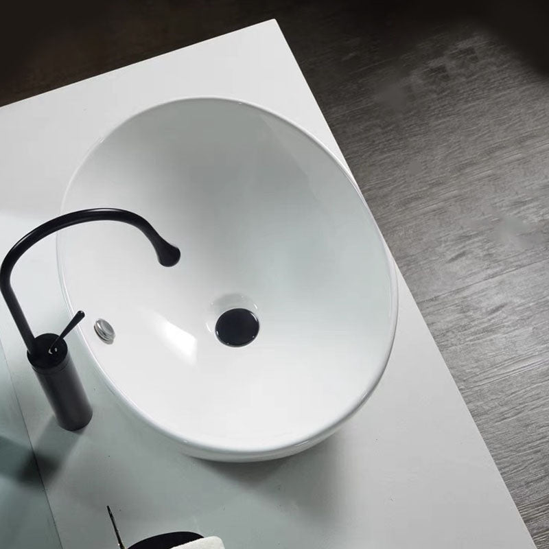 Bathroom Ceramic Sink Round Rod Handle Anti-spill Modern Faucet Sink