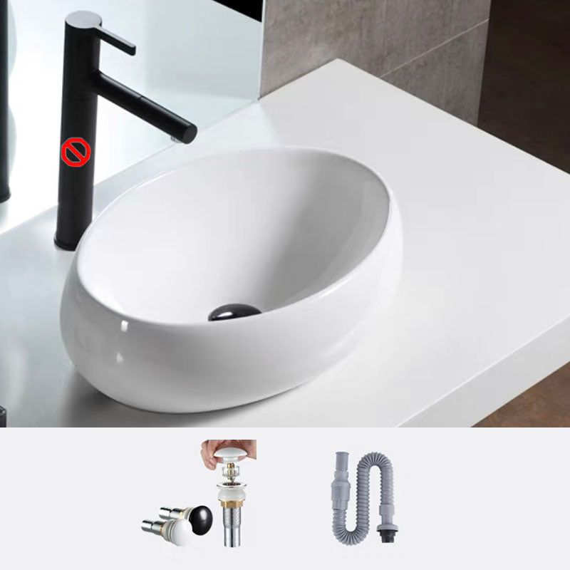 Bathroom Ceramic Sink Round Rod Handle Anti-spill Modern Faucet Sink